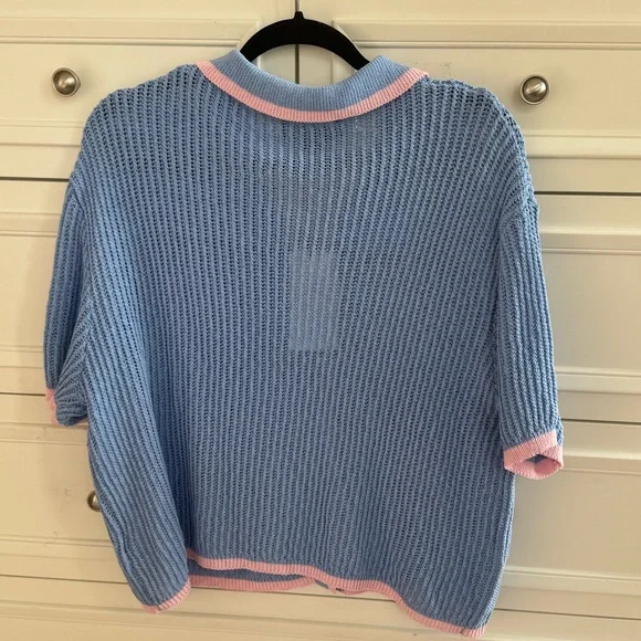 NWT Zara Blue And Pink Shirt SZ L - Picture 2 of 4